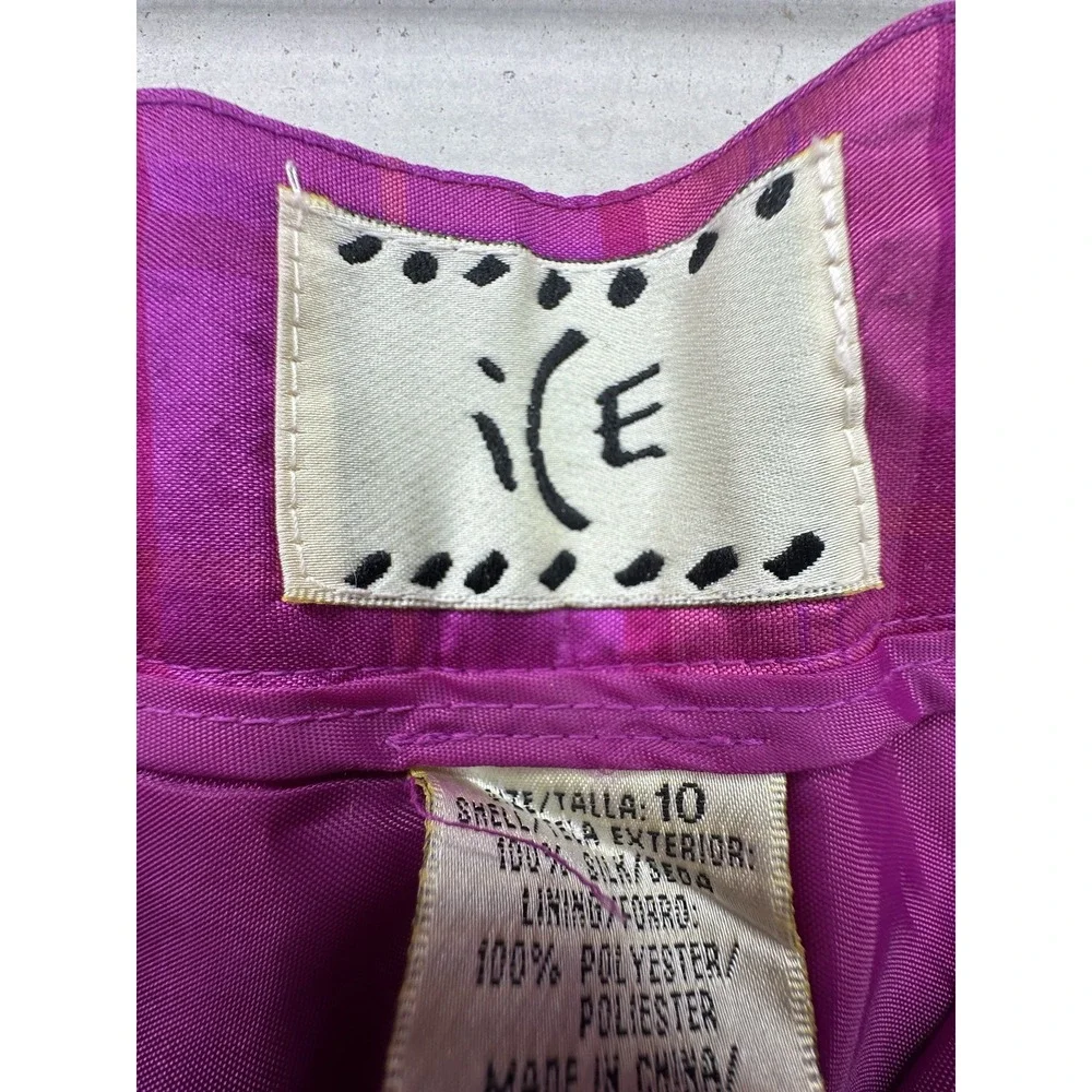 Vintage SilK Y2K Ice Brand Pink/Purple Plaid Patterned Pants | RARE | Size: 10 - Picture 11 of 13